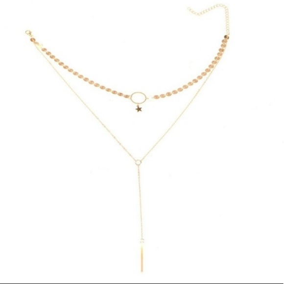 Sexy 2 Layer Choker and Drop Necklace - Picture 4 of 8